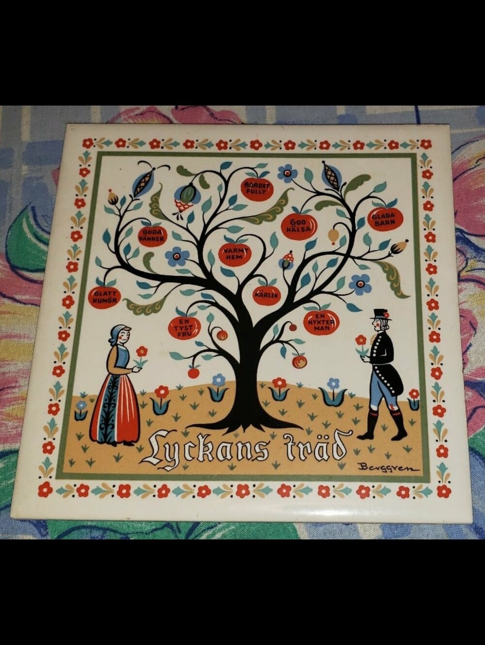 Mid-Century Berggren Tile Trivet/Wall Decor Design No. 154